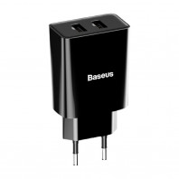 Сетевое зарядное устройство Baseus Speed 10.5W 2USB mini (black)